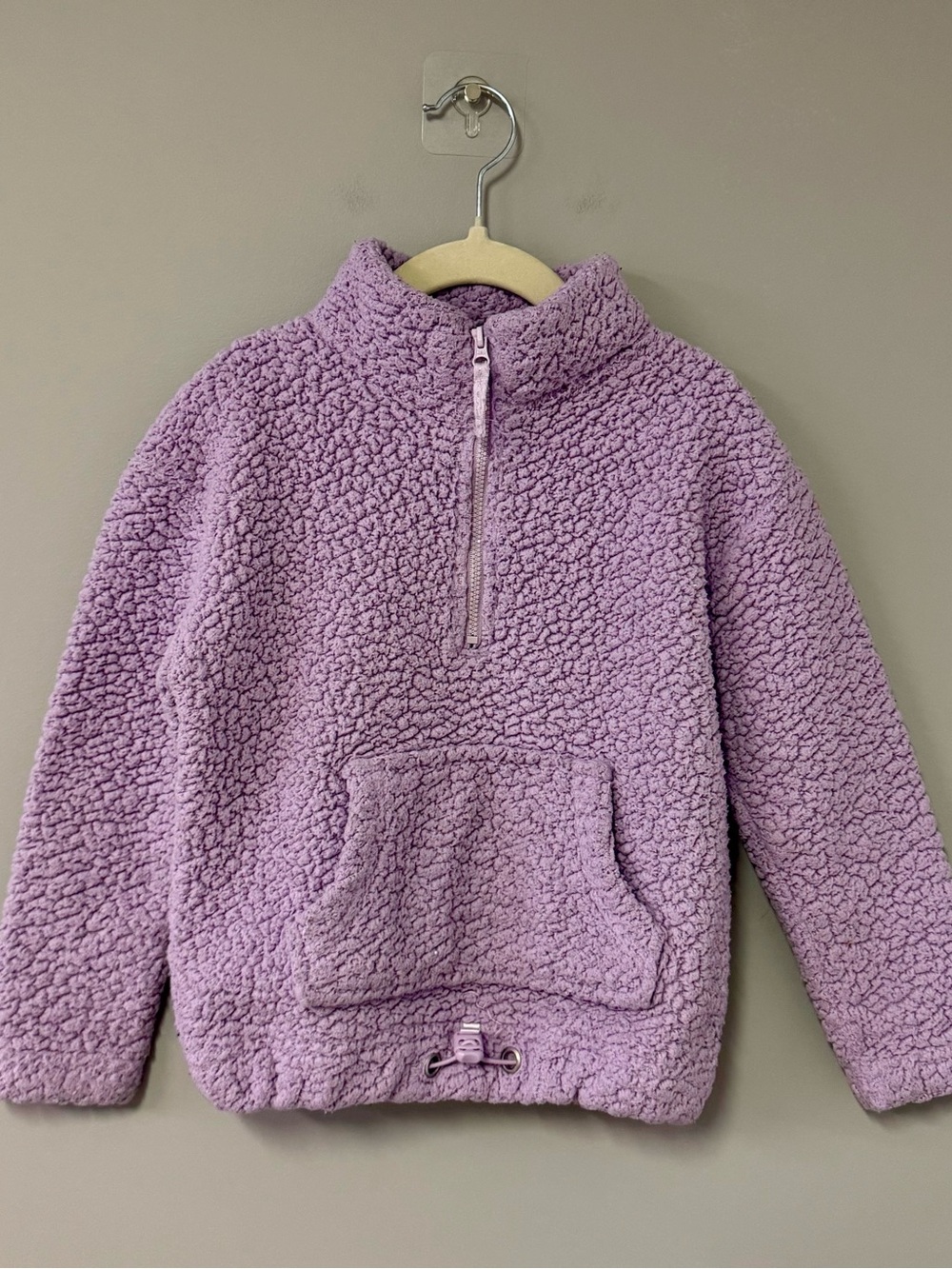 George Lilac Sherpa Half-Zip Pullover Hoodie for Kids